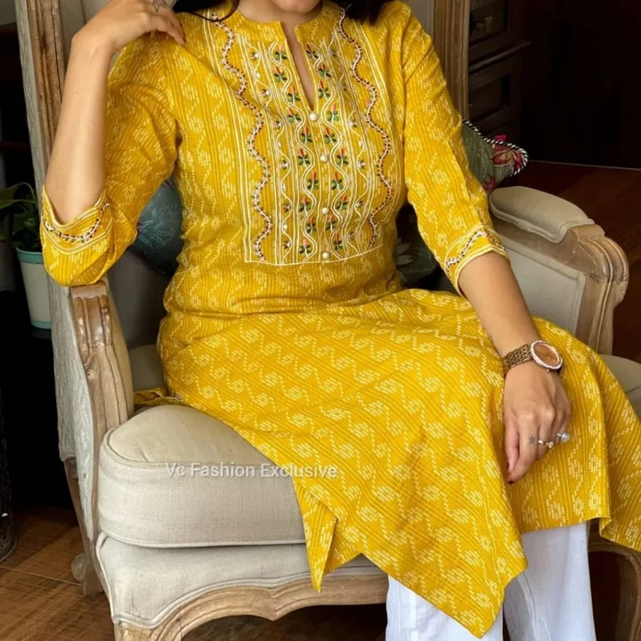 Cotton kurti with pant uploaded by Deepika Designer Saree on 5/28/2023