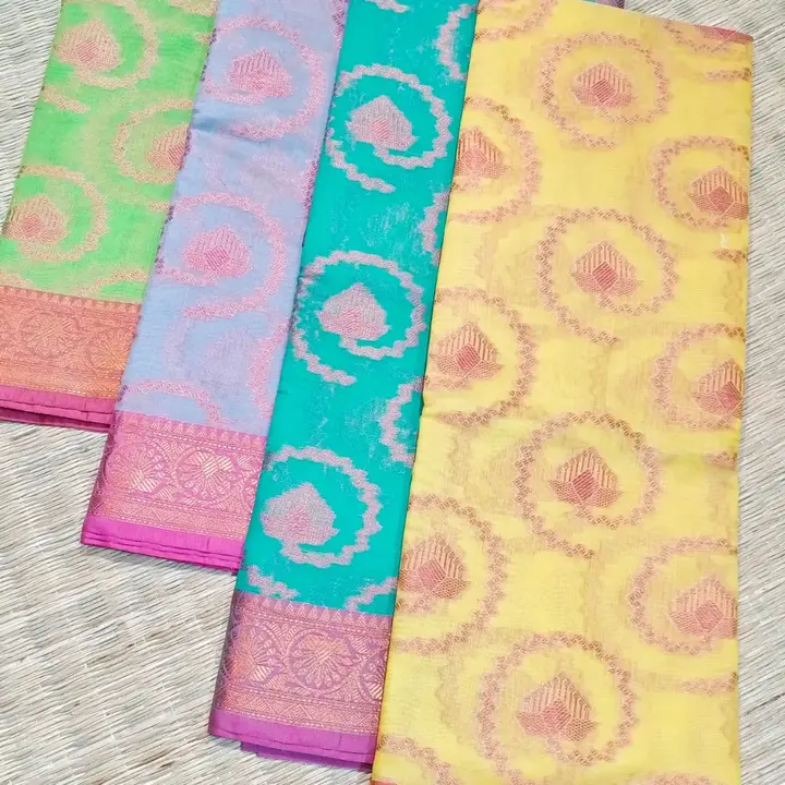 Cotton weaving sarees with pink zari  uploaded by business on 5/28/2023