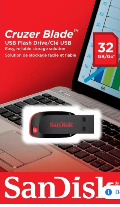 Sandisk cruzer blade pendrive 32GB uploaded by Pooja enterprises on 5/28/2023