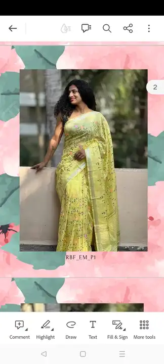 Linen work saree uploaded by WeaveMe India on 5/28/2023