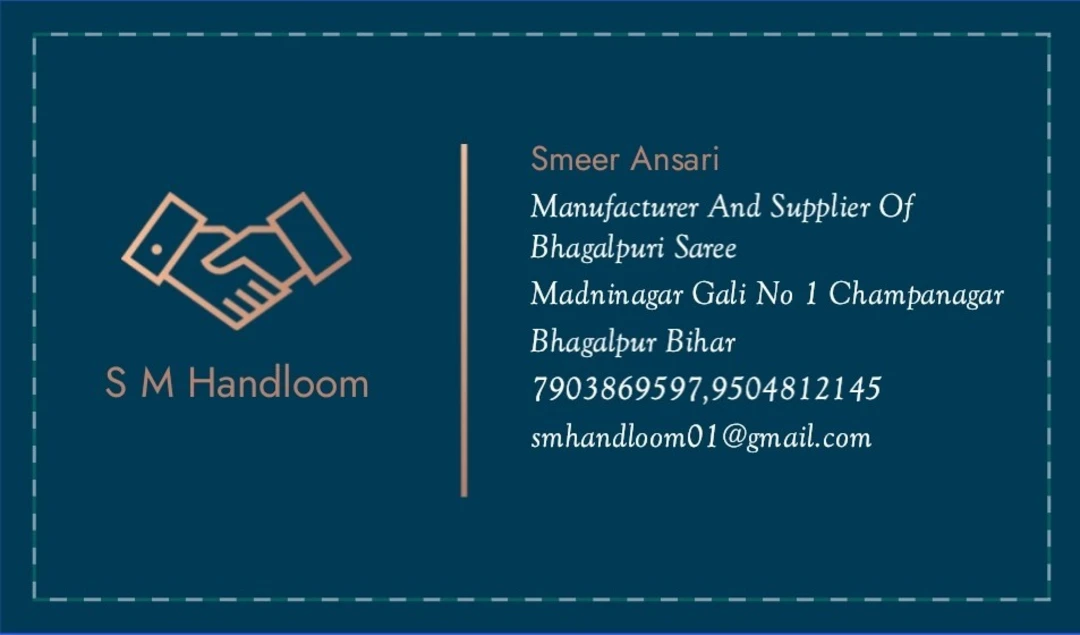 Visiting card store images of S M Handloom 