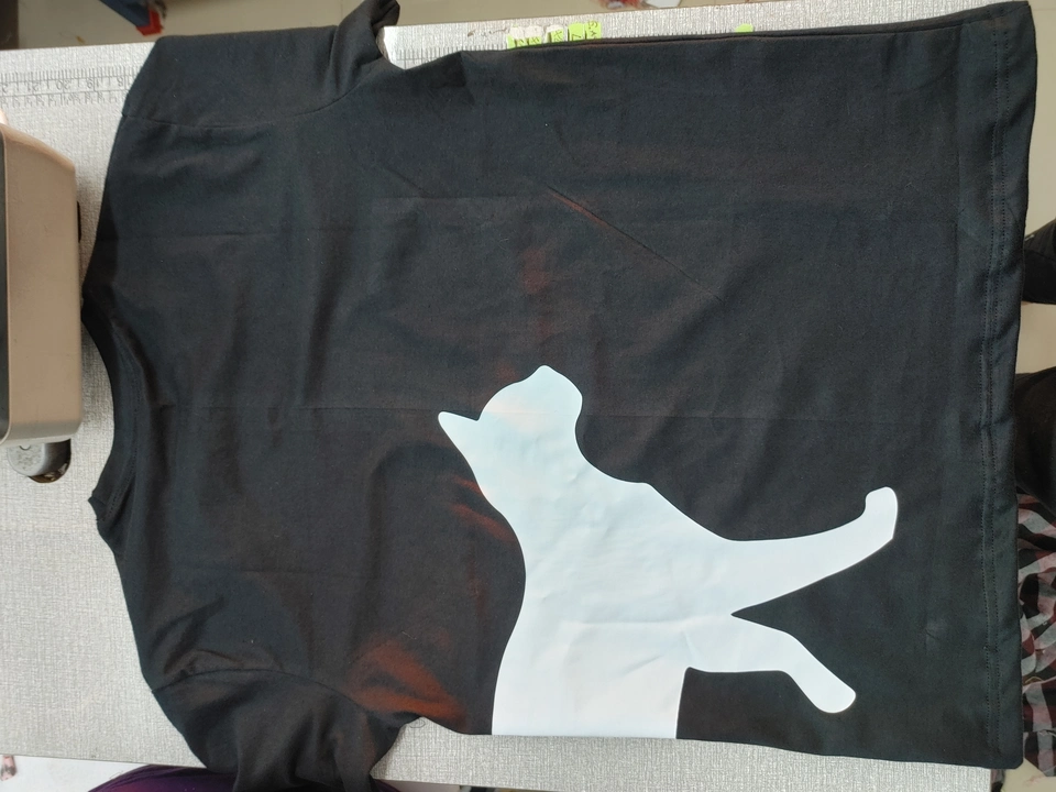 Cat printed(front and back) black t shirt uploaded by G.S Garments on 5/28/2023