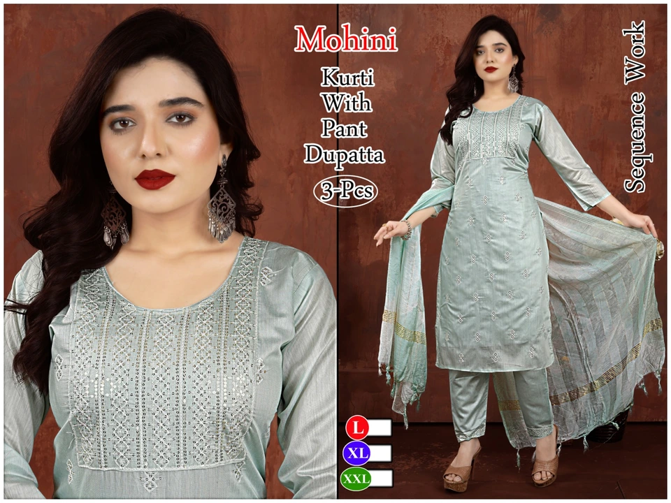 Chanderi silk 3pcs pair  uploaded by Kashida fashion on 5/28/2023