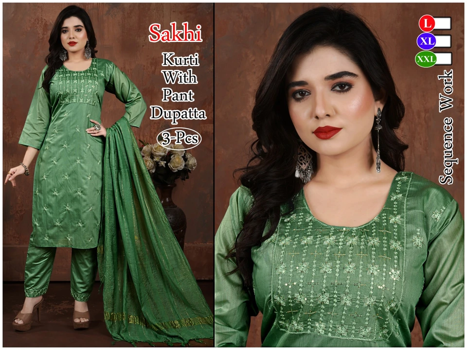 Chanderi silk 3pcs pair  uploaded by Kashida fashion on 5/28/2023