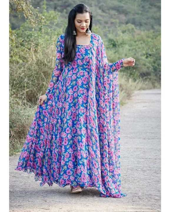 Flower  Maxy gown with Dupatta  uploaded by Laltika on 5/28/2023
