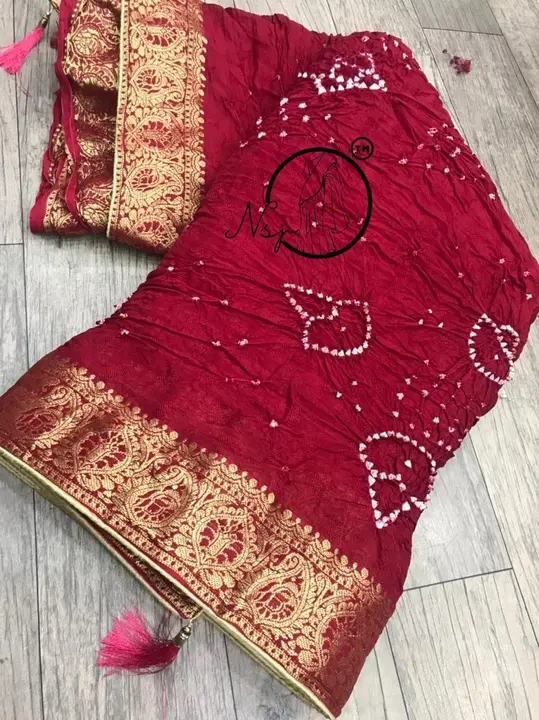 Presents  jamnagari  bhandej Saree*

New Launching for beauty

.  ❤️ pure jhorjt jeqcard fabric with uploaded by Gotapatti manufacturer on 5/28/2023