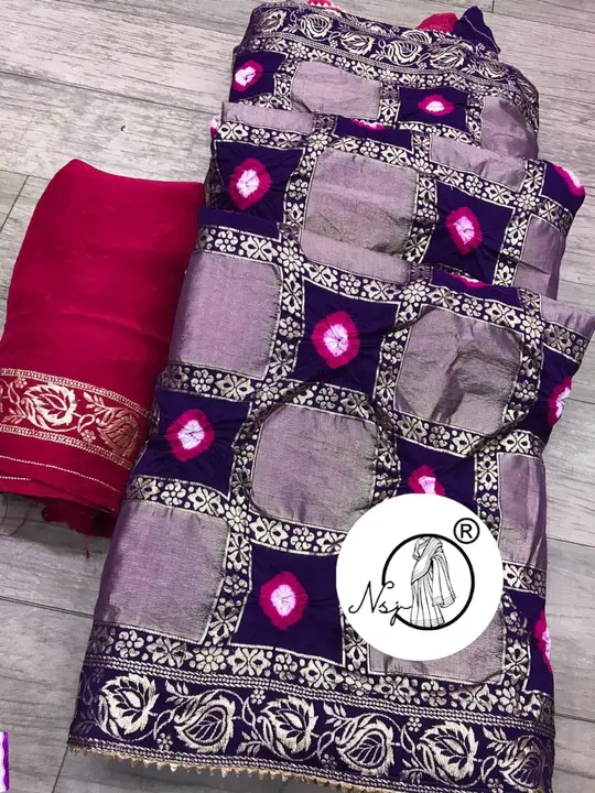 Presents  unique badhni Saree*  

beautiful  colour combination saree for all ladies 

💖new Launchi uploaded by Gotapatti manufacturer on 5/28/2023