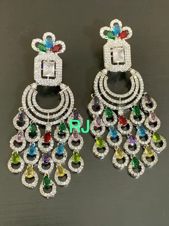 Post image Platinum plated diamond replica earrings