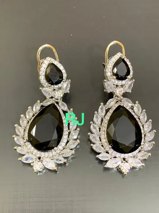 Platinum plated diamond replica earrings  uploaded by ABHA on 5/28/2023
