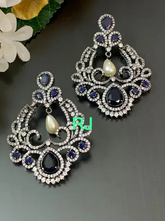 Post image Antique plated Diamond replica earrings