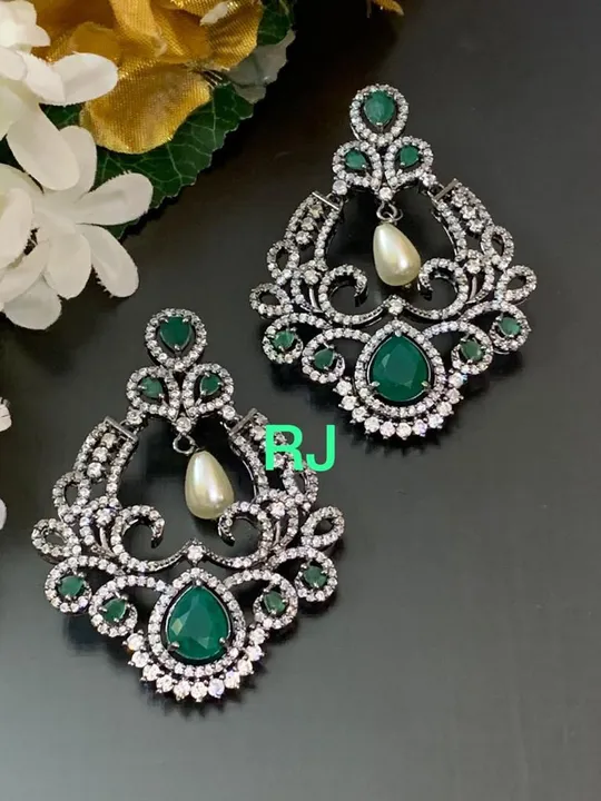 Antique plated Diamond replica earrings uploaded by ABHA on 5/28/2023