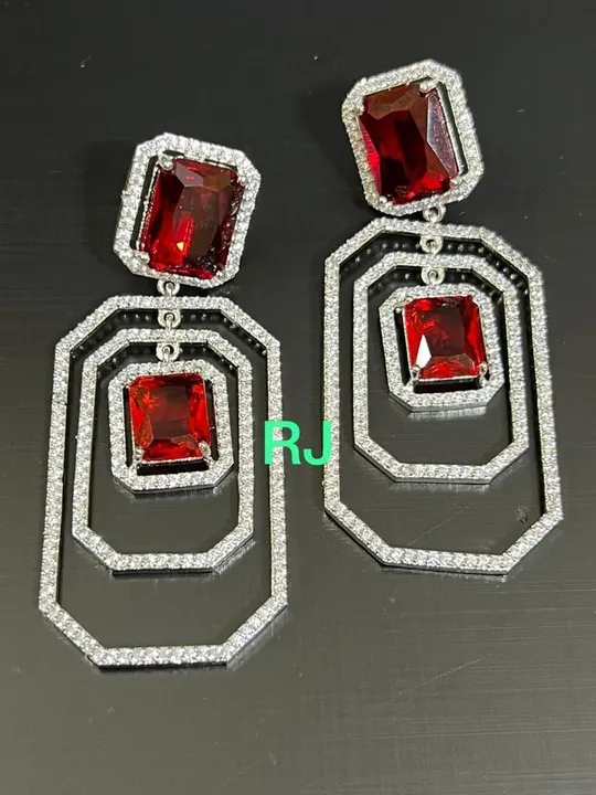Platinum plated Diamond replica earrings uploaded by business on 5/28/2023