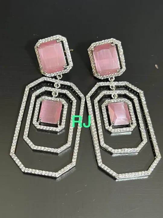 Platinum plated Diamond replica earrings uploaded by ABHA on 5/28/2023
