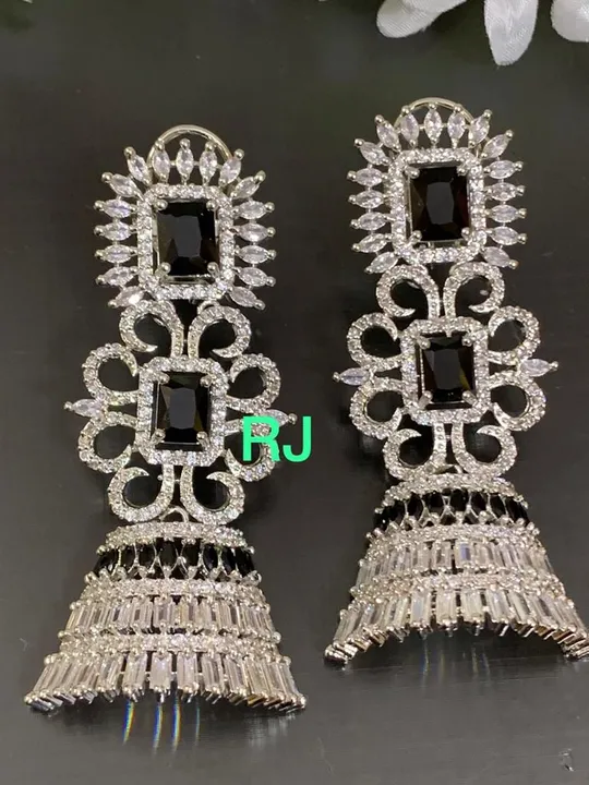 Platinum plated Diamond replica earrings uploaded by business on 5/28/2023