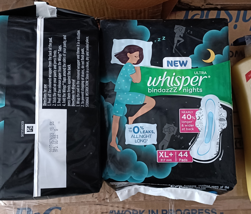 WHISPER BLACK 44 PADS xl  uploaded by MK TRADERS on 5/29/2023