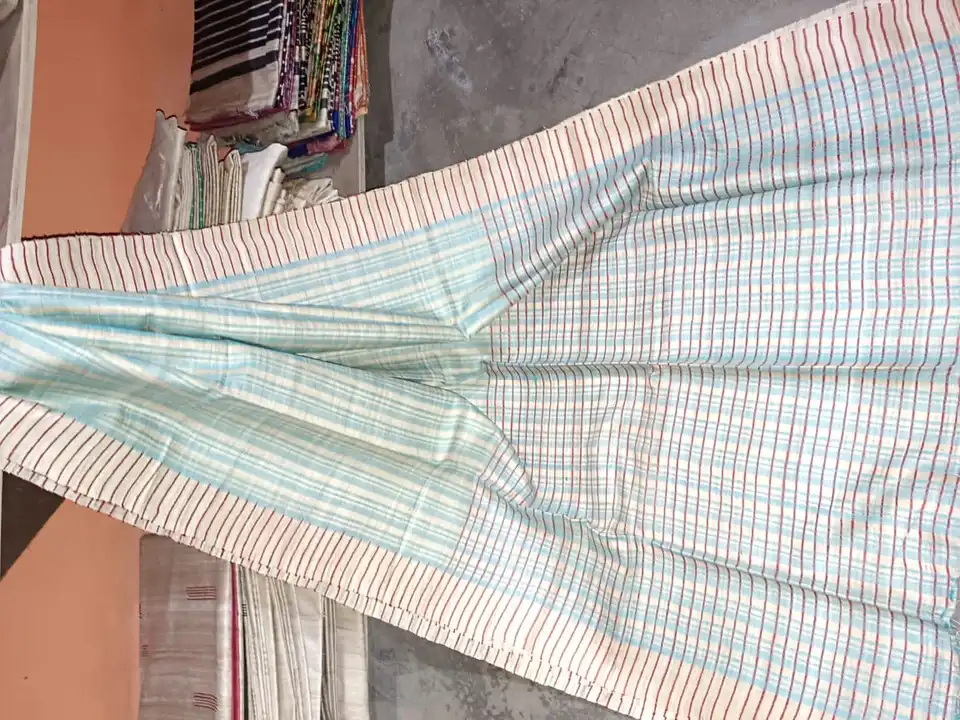 Handloom pure tussar giccha stripe full body silk saree  uploaded by Vina Handloom on 5/29/2023
