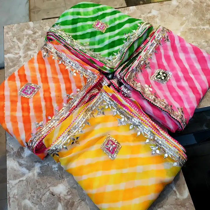 60 Gram Georgette lahriya saree uploaded by Deepika Designer Saree on 5/29/2023