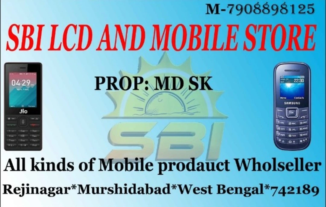 Visiting card store images of SBI LCD AND MOBILE STORE