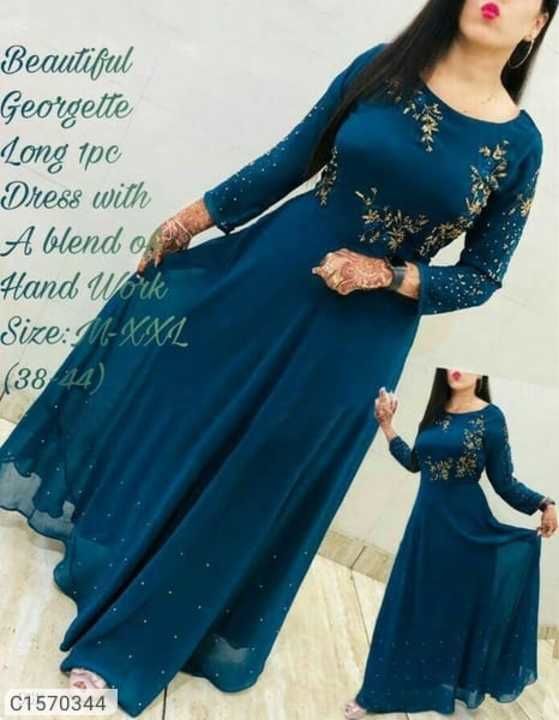 *Catalog Name:* Women's Georgette Embroidered Gowns
⚡⚡ Quantity: Only 5 units available⚡⚡
*Details:* uploaded by business on 3/11/2021