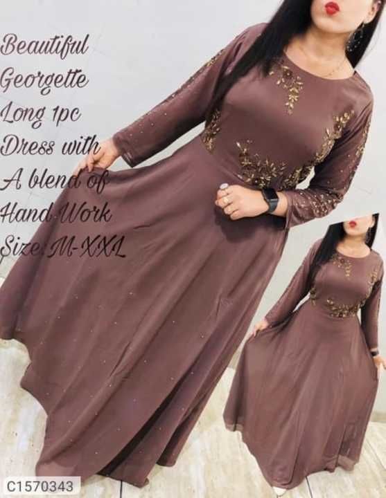 *Catalog Name:* Women's Georgette Embroidered Gowns
⚡⚡ Quantity: Only 5 units available⚡⚡
*Details:* uploaded by business on 3/11/2021