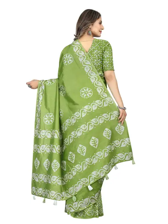 Elegant green Color Chanderi cotton Sarees with blouse  uploaded by DUDHAT Impax on 5/29/2023