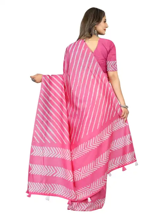Beautiful pink Color Chanderi cotton Sarees with blouse  uploaded by DUDHAT Impax on 5/29/2023