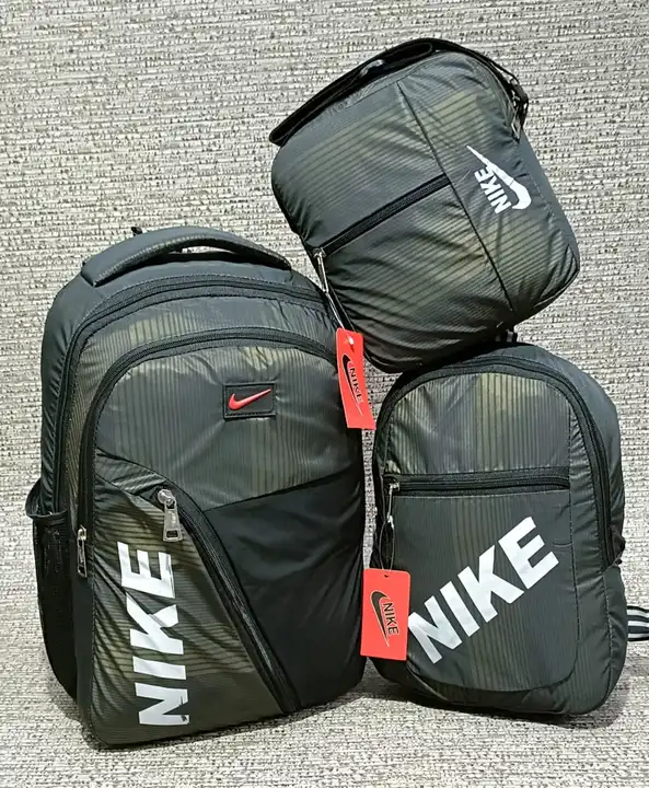 Nike bag pack 3 pis   combo
Good  material
With  tag 
Branding on runer
All real picture
Size mentio uploaded by BSH Mega Store  on 5/29/2023