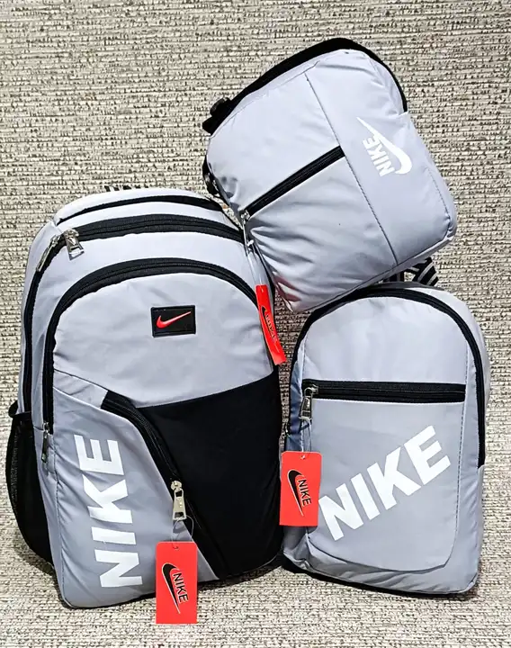Nike bag pack 3 pis   combo
Good  material
With  tag 
Branding on runer
All real picture
Size mentio uploaded by BSH Mega Store  on 5/29/2023