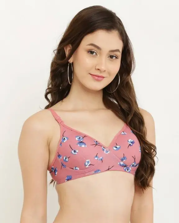 Pink Flower Print Design Lightly Padded with Non Wired T-Shirt Bra uploaded by business on 5/29/2023