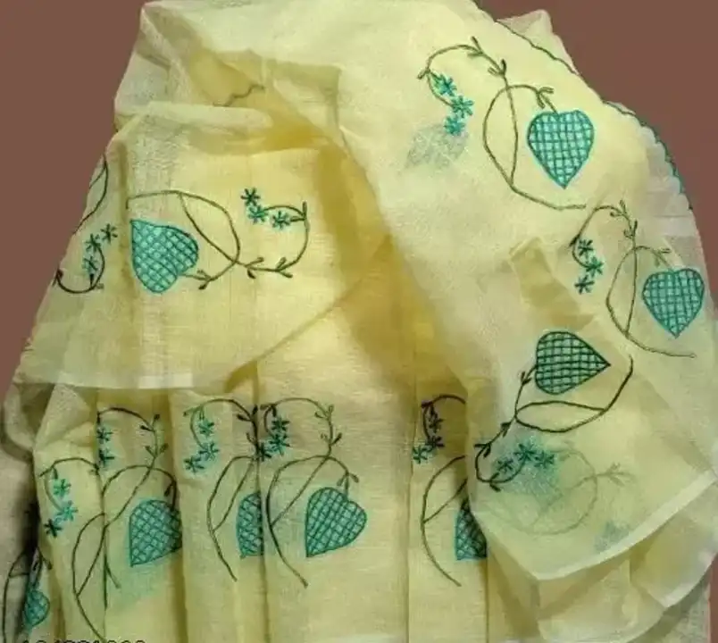 Kota doria embroidery work saree  uploaded by business on 5/29/2023