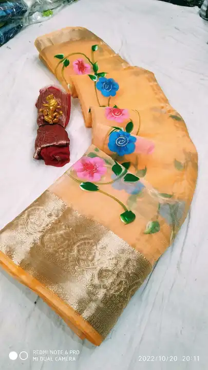 Organza febrik burus print saree uploaded by All in one collection on 5/29/2023