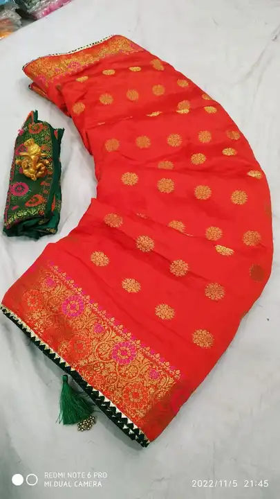 Dola silk jari butti full bodar saree uploaded by All in one collection on 5/29/2023