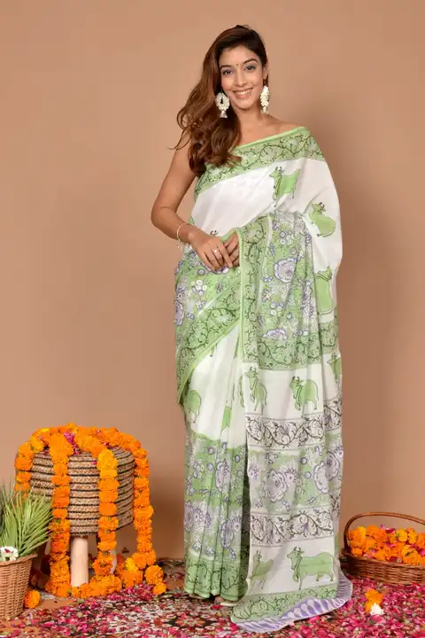 Cotton mulmul saree  uploaded by Bhagwati textile on 5/29/2023