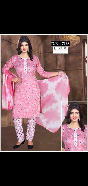 3 pcs dupatta kurti pant set printed  uploaded by Radha Creation , Maira sales for Readymade items on 5/29/2023