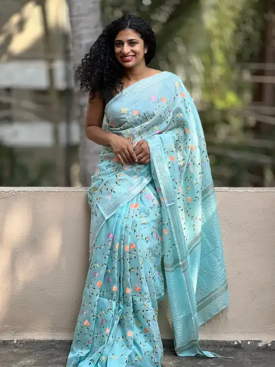 Cota silk saree with embroidery  uploaded by S N. FABRIC on 5/29/2023