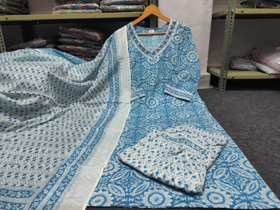 Pure cotton three piece suit afgani pant  sizes m to xxxl  uploaded by Umiya creation on 5/29/2023