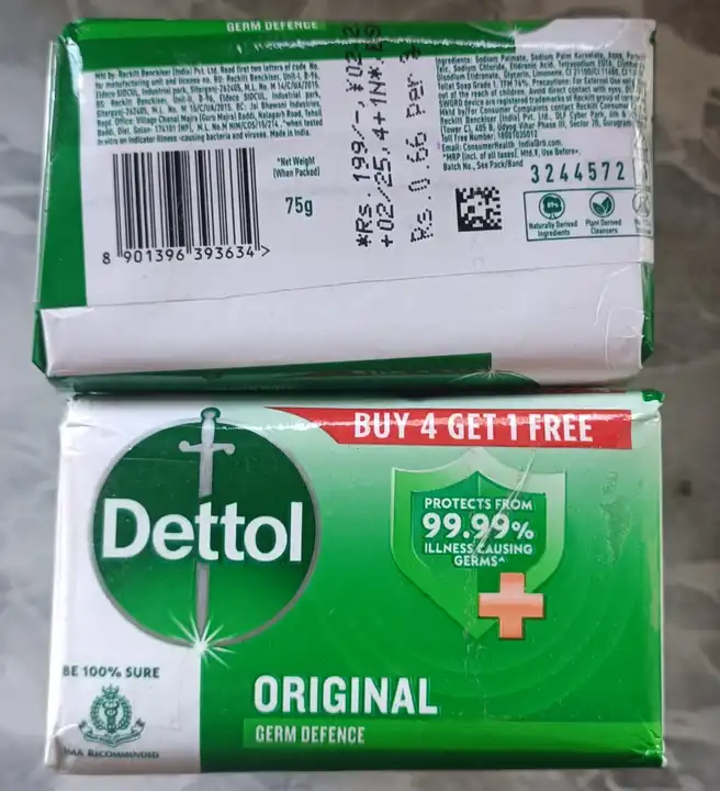 DETTOL SOAP 75*5 BUY 4 GET 1 FREE (MRP 199) uploaded by MK TRADERS on 5/29/2023