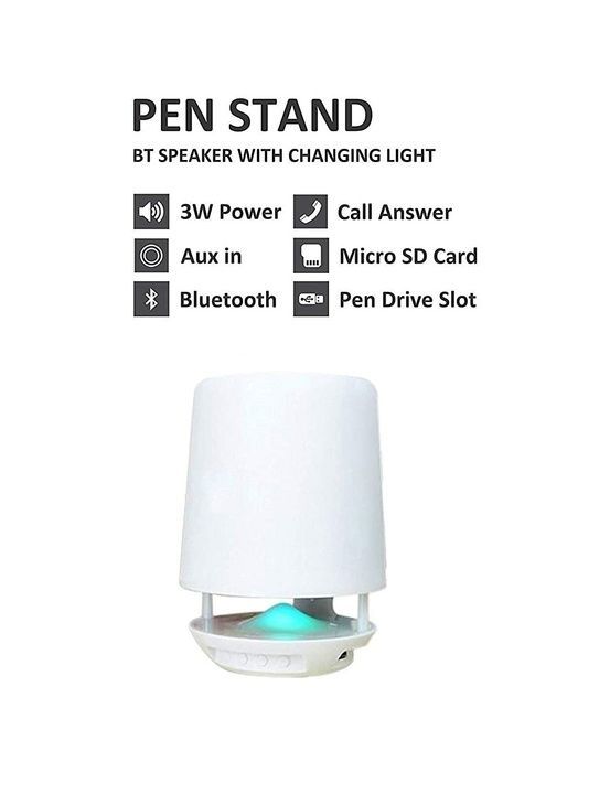 Post image Pen stand speaker 

A Perfect gift for office colleagues .
Built in Mic
FM 
Interchangeable lights 
3w speaker

BEST &amp; UNIQUE GIFT !!

For more details connect to us at M- 6376687943. Same number is available on whatsapp.