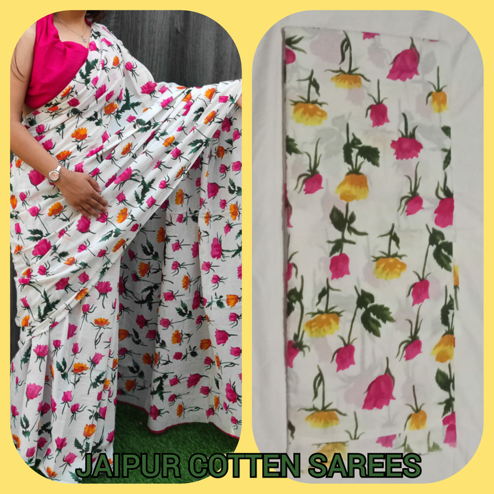 PURE JAIPUR MUL MUL COTTEN SAREES WB uploaded by GOVINDHAM EXPORTS on 5/30/2023