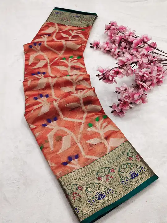 Enrich Premium Organza Silk Saree: Elegant Zari Weaving and Minakari Border uploaded by DHANANJAY CREATION  on 5/30/2023