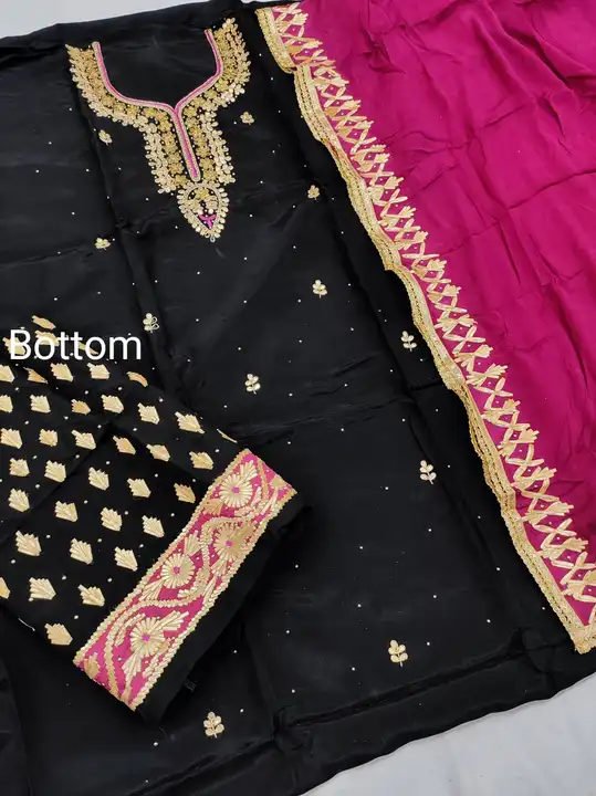 Upada silk suit with cinon dupatta  uploaded by Manish sales on 5/30/2023