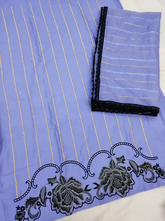 Masleen cotton suit with orgnza dupatta  uploaded by Manish sales on 5/30/2023