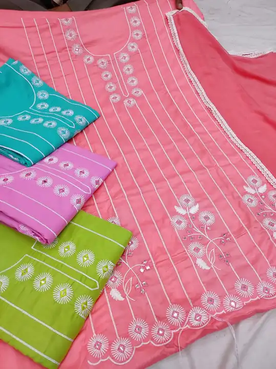 Rayon cotton suit with half pure dupatta  uploaded by Manish sales on 5/30/2023