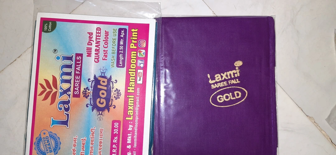 Laxmi Gold saree fall uploaded by Laxmi handloom print on 5/30/2023