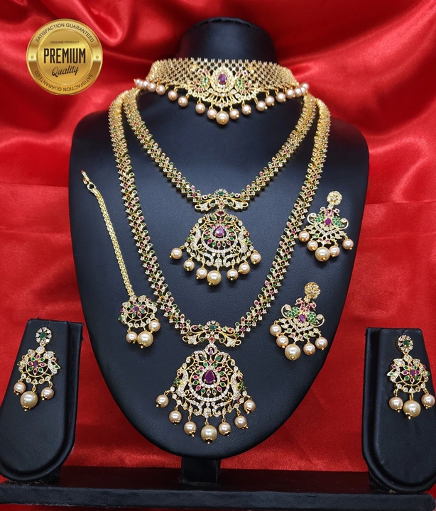 Post image PREMIUM QUALITY GOLD FINISH CZ STONES COMBO SET AT WHOLESALE PRICE