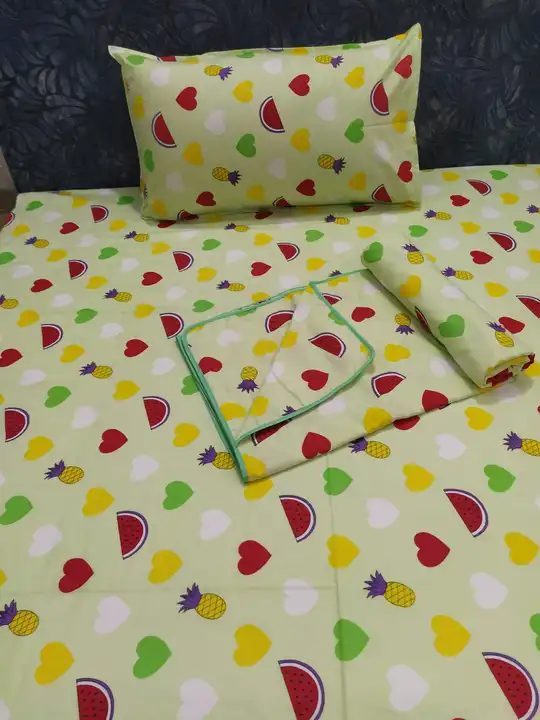 *KINDER JOY - BEDSHEET DOHAR SET ( SINGLE BED )*

Single bed size Bedsheet with 1 pillow cover and 1 uploaded by Dikrati traders on 5/30/2023