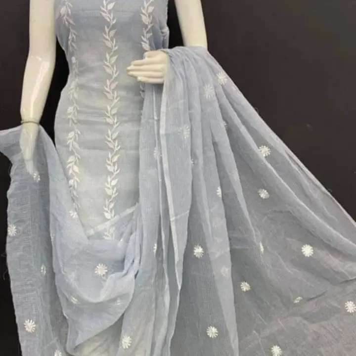 Kota Doria suits embroidery work design  uploaded by RB fashion group on 5/30/2023