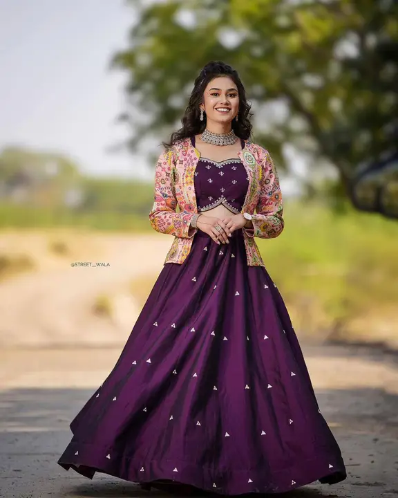 New Designer Silk Lehenga Choli With Multi Colour Embroidered Jacket uploaded by business on 5/30/2023