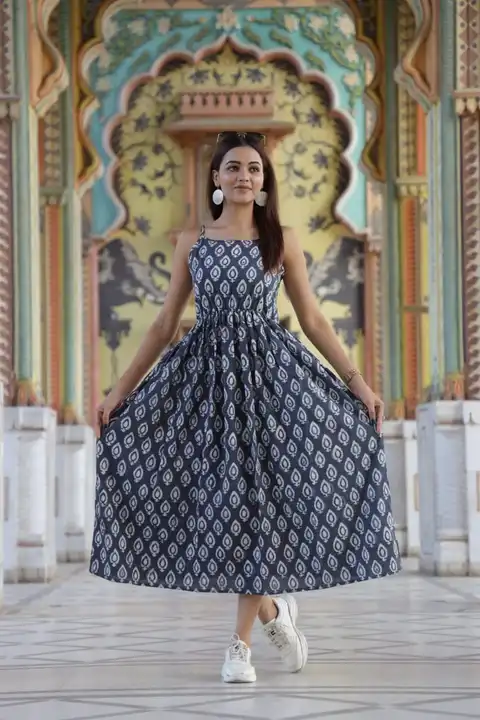 Bagru Handblock printed one piece dress for office uploaded by Print Factory Bagru on 5/30/2023