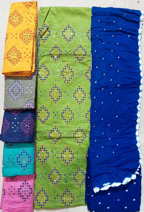 Unstitched suit material 3pcs uploaded by Ambika on 5/30/2023